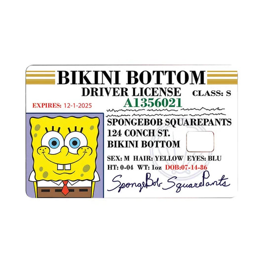 Sponge Bob Drivers License Card Skin